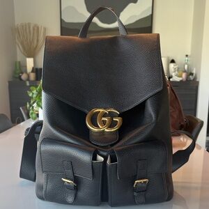 Gucci Black Leather Backpack